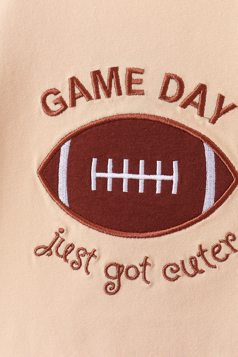 Game day football applique bloomer set